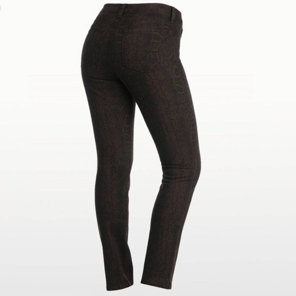 NYDJ Sheri Python Brown Snakeskin Skinny Jeans Women's Size 6 - Picture 2 of 7